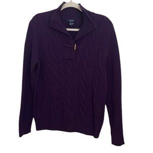 NWOT Ralph Lauren Heavy Cotton Cable Knit Purple Sweater